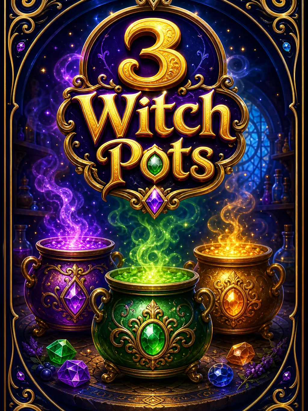 3 Witch Pots demo screen showing virtual credit balance