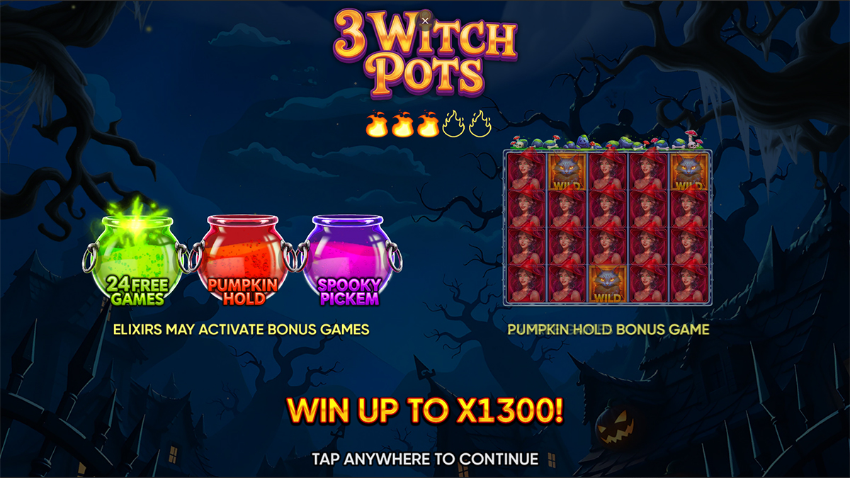 3 Witch Pots elixir meter filling next to the three witches